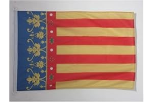 AZ FLAG Bandera Nautica de La Comunidad Valenciana 45x30 cm - Pabellón de Conveniencia Valenciana 30 x 45 Cm, Bandera de Barco con anillas