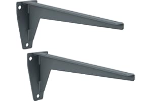 Lot de 2 – gedotec® Métal Poids Lourds Supports Mira Gris acier | 200 x 46 x 80 mm | Poids Lourds de console Charge maximale : 150 kg | Épaisseur 5 mm | Produit de qualité pour votre intérieur (2 pièces - profondeur 480 mm)