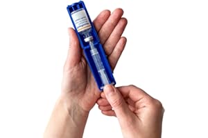 Omnipod T1me Vial Syringe Insulin Filling Support, Insulin transfer device for Type 1 Type 2 diabetes, Bottle Protector Case, Vial Holder (Blue)