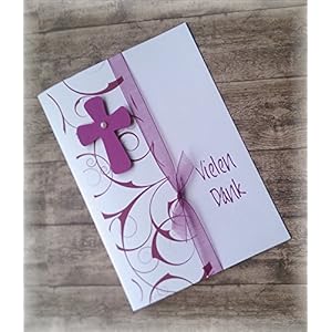 Danksagung Danksagungskarte Danke Kommunion Konfirmation Firmung Taufe Kreuz brombeer beere dunkel pink