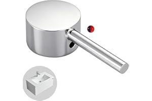 EMODWEY Manija para Grifo Monomando con Indicador de Temperatura Caliente y Fría, Compatible con Cartucho de 35MM, Repuesto Universal de Metal Cromado Brillante