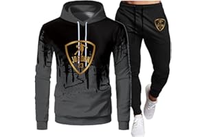 Tomwell Survêtement Homme Ensemble Sweat à Capuche à Manches Longues et Pantalon Jogging de Cordon de Serrage Ensemble de vêtements de Sport