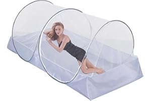 Wpsagek Faltbares Moskitonetz Für Einzelbett, Pop-up Moskitonetz Bett Für Camping Parks Hinterhöfe, Outdoor Fliegennetz Mit S