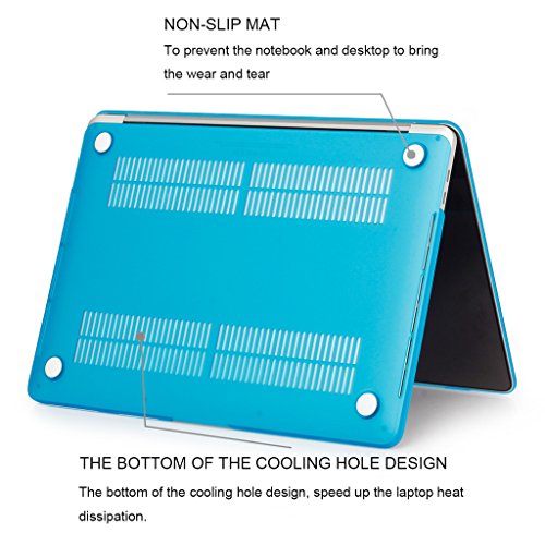 Dokpav® MacBook Pro 13″(2016) Hülle, Glatt Weich Berühren Matt Hart Case Cover für Apple MacBook Pro 13 Inch A1706, A1708 2016 Release – Wasserblau - 5