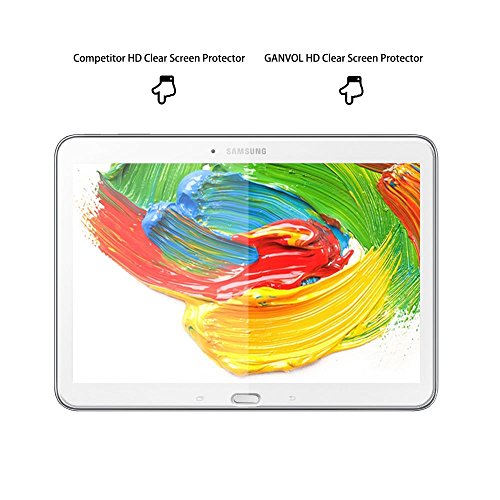 Samsung Tab 4 10.1 Panzerfolie, Ganvol Panzerglas Samsung Galaxy Tab 4 10.1 Zoll SM T530 T531 T535 Blickschutzfolie Hartglas Folie [Ultra HD Klar] [Kratzfeste] [Widersteht Flecken und Fingerabdrücke] [Keine Luftblase] [Härtegrad 8-9H] [Schutz das Display vor starken Stoßen] [0.33mm] - 4