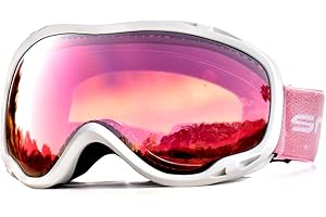 Snowledge Skibrille Damen und Herren Snowboardbrille Doppel-Objektiv OTG UV400 Schutz Anti-Beschlag Winddicht Ski Schutzbrill