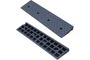 mosegor 2" Rise Threshold Ramps, 100 X 25 X 5cm Heavy Duty Rubber Kerb Ramp, Mobility Scooter Ramps, Wheelchair Ramp for Steps, Curb Ramp for Cars, Caravan, Skateboard, Motorcycle & Dog