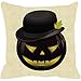 Produktbild xilalu Halloween Kürbis Funny quadratisch Kissenbezug Kissen Fall Kissenbezug Reißverschluss, Leinen-Mischgewebe, D, 45 cm*45 cm