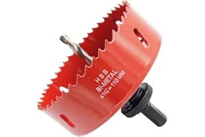 Scie cloche 110mm, LAIWEI A2 mèche cloche à arbre pour usage intensif, foret 4341,outil de perçage pour percer des trous dans différents types de bois, aluminium, PVC, etc.