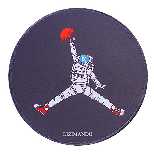 Gaming Mauspad(250 x 250 x 3 mm) ,Lizimandu Silent Designer Runde Round Mousemat /Standard Size mit Anti-Rutsch-Leder-Runde Double Sided Durchmesser 25 cm für alle gängigen Mouse-Typen(Weltraum Dunk/Space Dunk)
