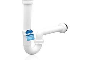 kör4u Syfon rurowy syfon tworzywo sztuczne 1 1/4 cala x 32 mm, gumowy mankiet, gumowe końcówki do rury odpływowej 50 x 32 mm