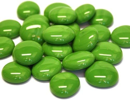 100 Glass Round Gems Pebbles Nuggets Mosaic Tiles Green Marble 13-18mm