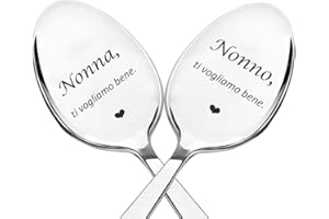 ZALINGO Nonno Ti vogliamo bene, Nonna Ti vogliamo bene, Cucchiai da tè in acciaio inossidabile, Regali per nonna, nonno, nonno, regalo di compleanno, Regalo di ringraziamento, regalo di Natale