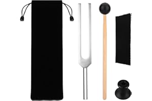 MITENING 528 Hz Stimmgabel aus Edelstahl, Stimmgabel Neurologie, Tuning Fork Medical für Klangtherapie, Musikinstrument, Ausgleich, Stimmgabel Set mit Hammer und Schwarze Aufbewahrungstasche (528)