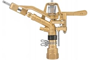 PREIS-ZONE Bradas 0277 Arroseur Circulaire en Laiton 50 m IG 1" Arroseur de pelouse à Impulsion Arroseur Plein et partiel