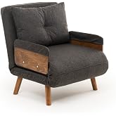 Pafu Cosmo Single Folding Bed Sofa - Linen Dark Grey