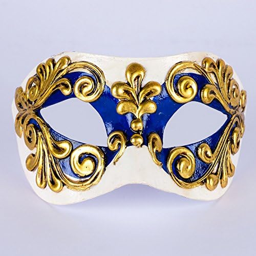 Venetian mask ~ Dark blue, cream and gold ~ Masqurade ~ Ball ~ NEW ~ 121/5BL