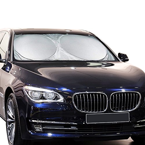 Preisvergleich Produktbild Windschutzscheibe Sonnenschutz, Urmi Auto Sonnenschutz Windschutzscheibe Sonnenschutz, Ihre Fahrzeug Cool, sperrt UV-Strahlen Sonne Visier Displayschutzfolie und Sun Reflektor, passt Windschutz der verschiedenen Größen für SUV, Truck, silber, 150 x 70 cm