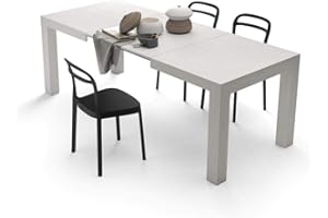Mobili Fiver, Iacopo Extendable Dining Table, 140(220) x90 cm, White, Made In Italy