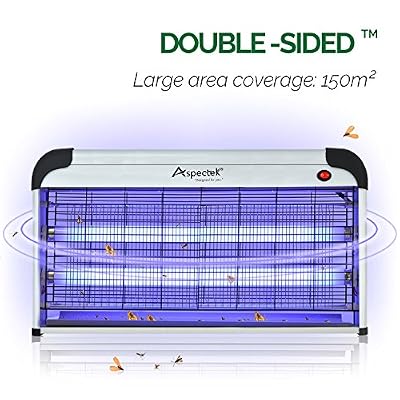 aspectek parfaitement insektenver insectes UV 40 W, Pest Control contre mites alimentaires, mites à manger, cuisine mites, moustiques, mouches et insectes volants dans la cuisine, jardin, fonctionne sans produits chimiques...