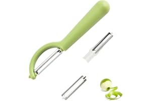 MALOUSUN P-Sparschäler für Tupper mit 2 Ersatzklingen,Schäler für Tupperware Ersatzteile,Kartoffelschäler für Spargelschäler,Edelstahl Ersatzklinge für Gemüseschäler,Schälmesser,Orangenschäler,Vegetable Peeler