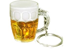 U-K Mini Boccale di Birra Pendente Portachiavi in Resina, Regalo Artigianale, Riutilizzabile, Trasparente, Novità, Casa, Bevande Fredde
