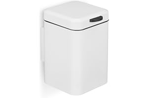 Relaxdays Kosmetikeimer Wandmontage, 3 l, Absenkautomatik, entnehmbarer Inneneimer, Bad Mülleimer, Edelstahl, weiß