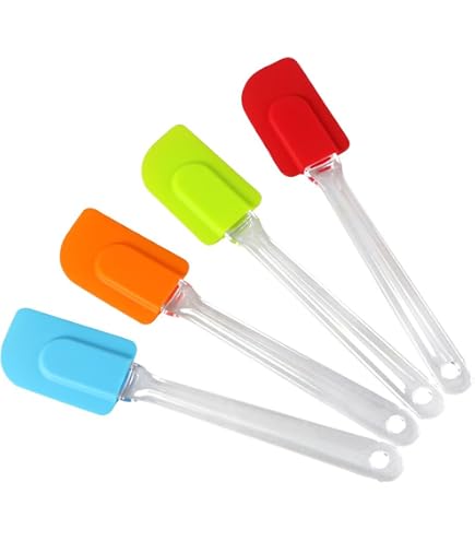 HETICA Mini Spatole In Silicone Per Cucina Set Da 2 - Curvy Per Barattoli, Raschietto Resistente Al Calore, Antiaderente, Per Miele, Burro, Marmellata (Giallo+Bianco) - 2