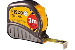 Fisco Tri-Lok - Flexómetro, clase I, con caja ABS y empuñadura de goma, de 3 m x 13 mm