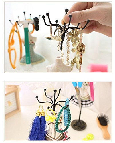 Schmucksache-Standplatz-Minikleid-Schwarz-Schmucksache-Anzeigen-Regal-Ohrring-Halsketten-Anzeigen-Halter-Kleid-Schmucksache-Ausstellungsstand-Harz-Hauptdekoration - 4