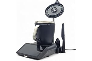 ARTISAN 3D Station de Travail pour Thermomix TM7 Noir | Support Couvercle Intégré + Rangement Fouet Spatule Bouchon | Organisation Cuisine | Fabrication Française