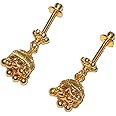 Traditional Golden Maharashtrian clip on Bugdi Earrings(1175)