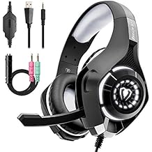 Beexcellent GM-1, Cuffie Gaming con cancellazione del rumore, microfono e controllo Volume, Jack 3.5mm, Grigio