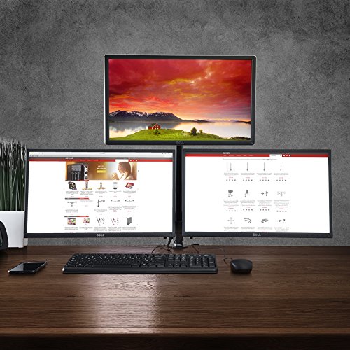 Duronic DM253 Monitor-Tischhalterung für drei LCD/LED Computer Bildschirme / Fernsehgeräte mit Neig und Rotierfunktion - 2