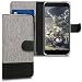 Produktbild kwmobile Hülle für Xiaomi Redmi 5A - Wallet Case Handy Schutzhülle Kunstleder - Handycover Klapphülle mit Kartenfach und Ständer Grau Schwarz