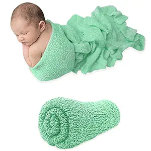 Bembika Newborn Baby Long Ripple Stretch Wrap Baby Photography Photoshoot Props (Sky)