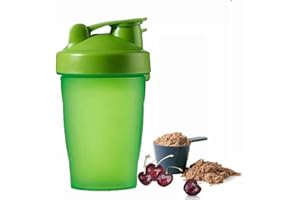 BFGLLY Protein Shaker Bottle - Shaker with Stainless Steel Mixing Ball, BPA - and DEHP-free, Leakproof Flip On Lid - Perfect for Mixing Powdered Supplement Shakes - 400ml (Green)