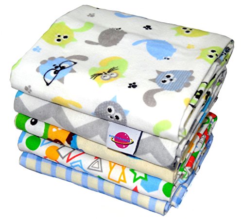 Babymajawelt Molton Flanellwindeln 70/80 - 5er Pack Junge-weich und kuschelig-12845