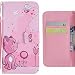 Produktbild Ougger Handyhülle Huawei P20 Lite Leder Schutzhülle Schale Weich TPU Silikon Magnetisch-Stehen Flip Cover Tasche Huawei P20 Lite mit Kartensteckplätzen, Süße Katze