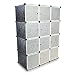 Produktbild VENKON - Universal Steckschrank DYI Regalsystem: 12-Modulfächer, schwarz-weiß