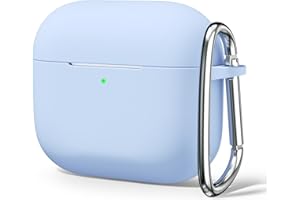 Oakxco Silikonowe etui do Airpods 4. generacji 2024 z brelokiem, cienkie, miękkie, TPU, skóra, guma, żel, urocze etui na Airpods 4 generacji, estetyczne akcesoria dla kobiet mężczyzn, jasnoniebieskie