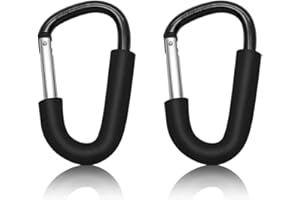 BeiLan 2pcs Buggy Ganci Moschettone, Passeggino Carrozzina, Passeggino clip, alluminio custodia supporto, Stroller Hooks,14 * 8cm(5.5"*3.1")