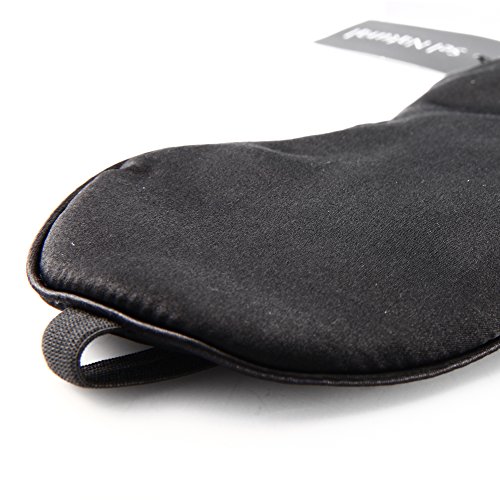 Sel Natural 100% Seide Schlafmaske Für Die Reise und Zuhause Geeignet Schwarz - 4