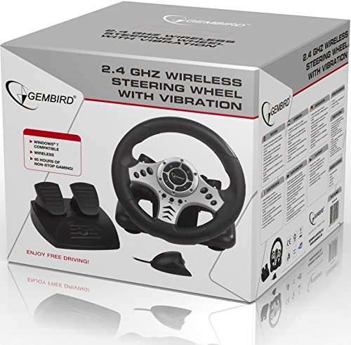 USB Wireless Lenkrad und Pedale mit Vibration / SHOCKFORCE Powered 2,4 GHz Wireless-Controller-Driving / Für Gaming-PC, Laptop iCHOOSE - 2