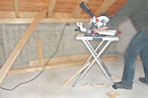 Metabo Maschinenständer UMS / 83 cm hoch, einklappbar & verstellbares 4. Bein für eine optimale Arbeitshöhe / Auflagefläche von 57×60 cm - 4