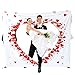 Produktbild Casa Vivente – Hochzeitslaken Zum Ausschneiden – Hochzeitsherz für Das Brautpaar – Set Inklusive Bettlaken und Zwei Scheren– Hochzeitsbrauch – Hochzeitsspiele – Maße des Betttuchs 2 m x 1,80 m