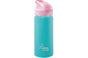 Botella de agua de acero inoxidable Laken con tapón automático y cierre de seguridad - Botella térmica con tecnología de frío 24 horas, Botella a prueba de fugas para trabajar/viajar