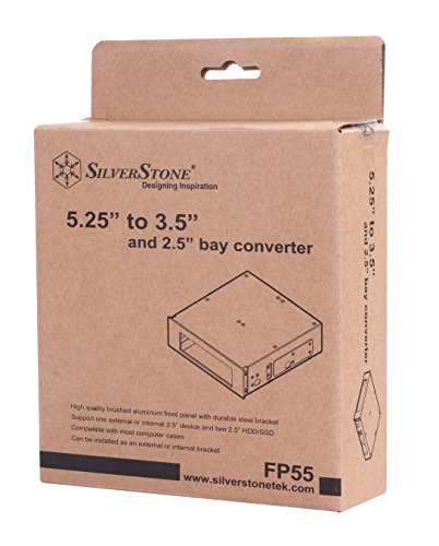 SilverStone SST-FP55B – Front Panel Adapter 5.25″ auf 3.5″ mit Halterung für 2x 2.5″ HDD/SSD, schwarz - 3