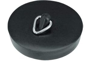 HOMEXPERT Home Xpert 2er Set Abflussstopfen, Abflußstöpsel, Ø 50,5 mm, mit Haken, schwarz