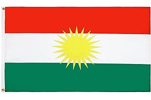 AZ FLAG - Drapeau Kurdistan - 150x90 cm - Drapeau Kurd 100% Polyester Avec Oeillets Métalliques Intégrés - Pavillon 110 g